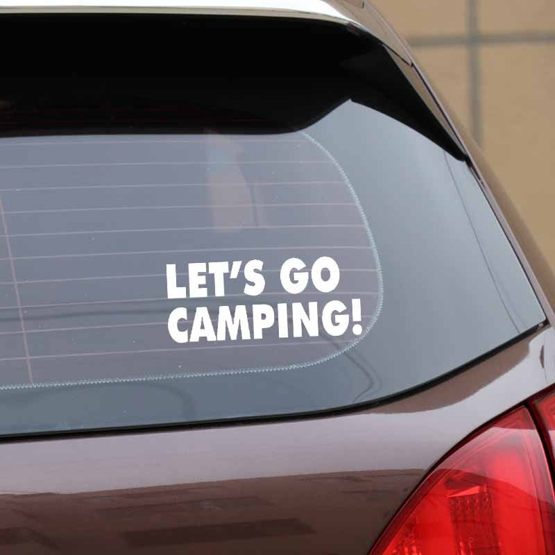 17CM*7CM Funny Let's Go Camping Vinyl Car Window Sticker Decal Black Silver Graphical C11-1837