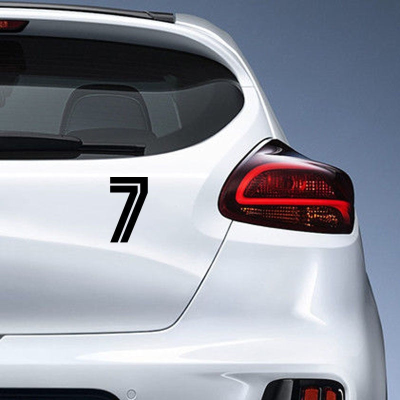 8CM*14CM Personality Number 7 Vinyl High-quality Car Sticker Decal Graphical Black/Silver C11-0805