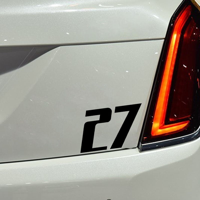 15CM*9.2CM Personality Number 27 Vinyl Car Sticker Motorcycle Decal Graphical Black/Silver C11-0755