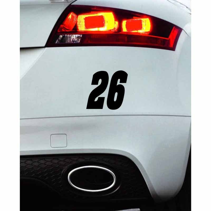 15CM*14.1CM Interesting Race Number 26 Decoration Vinyl Car-styling Car Sticker Decal Black/Silver C11-0867