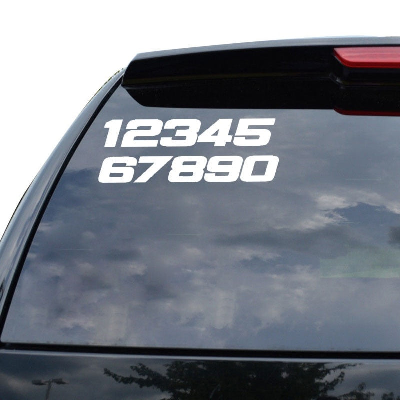 15.5CM*5.4CM Fun Phone Number 1234567890 Motorcycle Vinyl Decal Graphical Black/Silver Car Sticker C11-0761