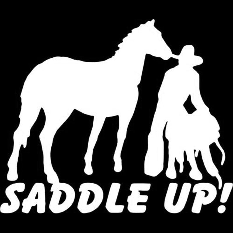 16CM*13.5CM Cowboy Horse Rodeo Western Saddle Farm Vinyl Car Stickers And Decals Motorcycle Car Styling Accessories C8-0390