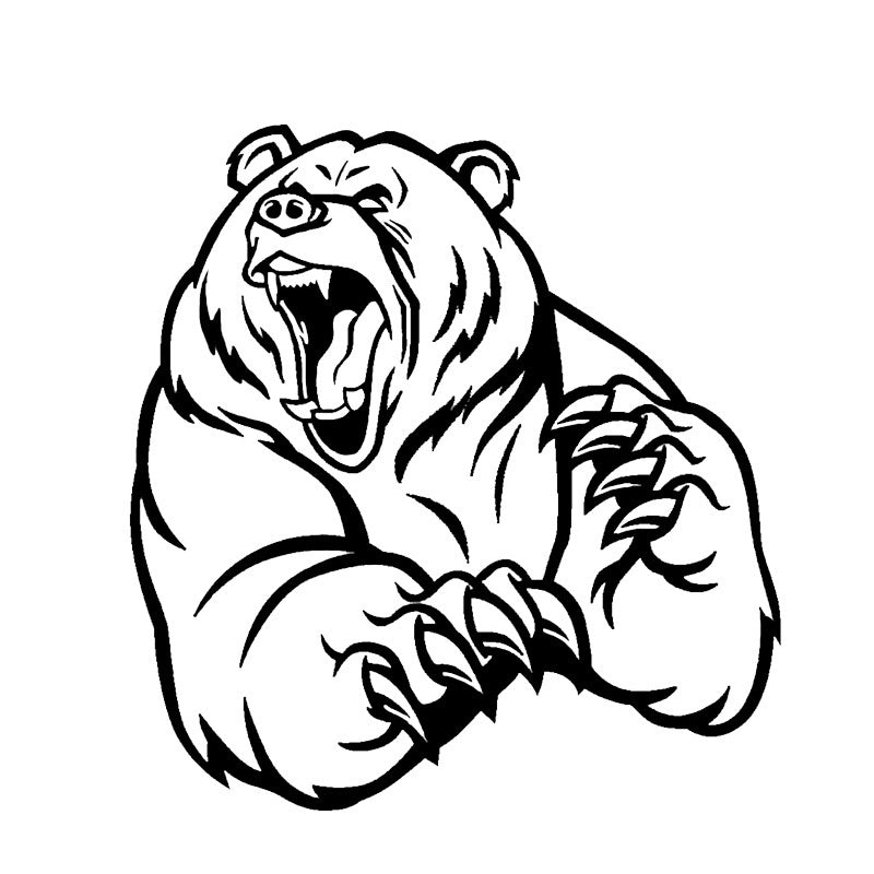 12.2*12.9CM Funny Angry Brown Bear Car Sticker Decoration Vinyl Motorcycle Accessories C12-0401