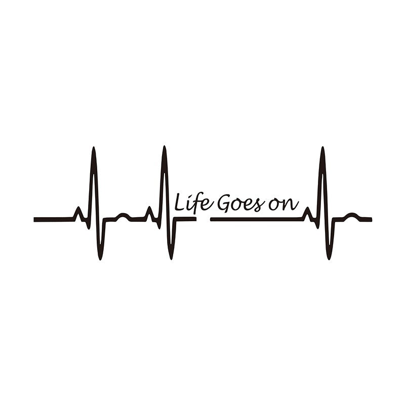 17.5CM*5.8CM Heart Beat Trackpad Life Goes On Nice Decal Black Silver Vinyl Car Sticker C11-1586