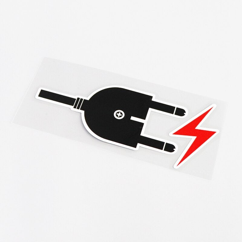 14.7CM*6CM Creative Warning Mark Pay Attention to Electricity Safety Car Sticker Decal 13-0865