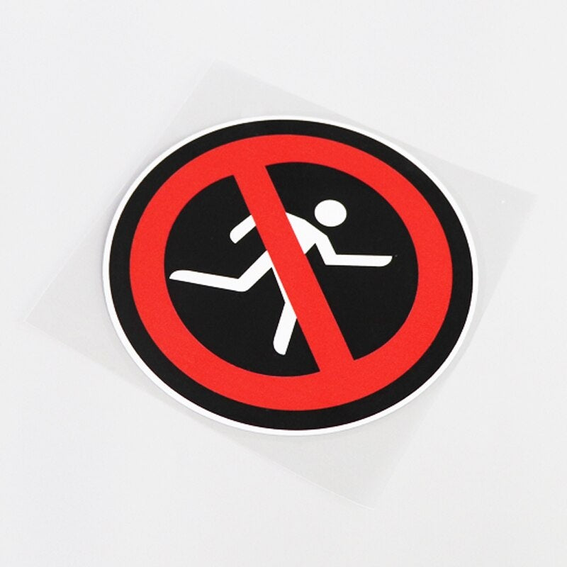 13.5CM*13.5CM Interesting Warning Mark Prohibit Run Car Sticker Decal Accessories 13-0756