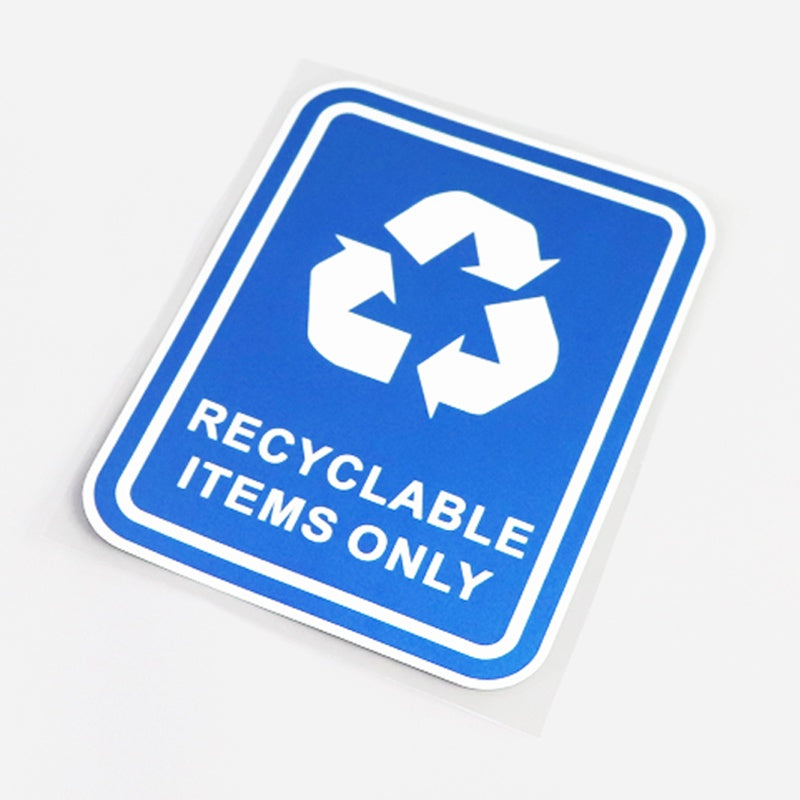 10.6CM*13.8CM Fashion RECYCLABLE ITEMS ONLY Graphical Car Sticker Decals 13-0574