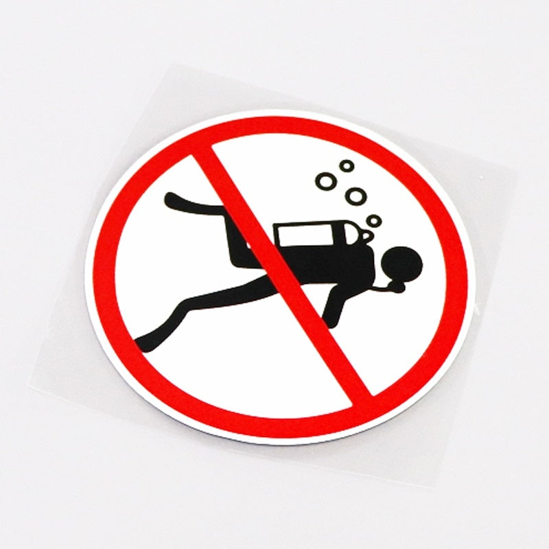 10.2CM*10.2CM Funny Warning Mark Prohibit Diving Car Sticker Decal High-quality 13-0709