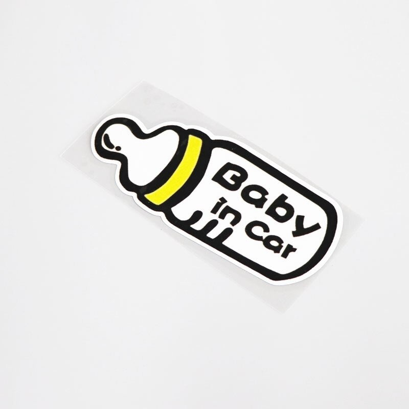 13.6CM*5.6CM Cartoon Baby In Car Car Window Warning Sticker Decal Graphical 13-0044