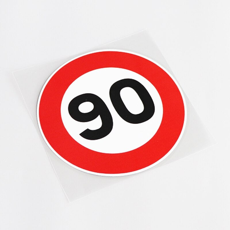 13.8CM*13.8CM Fashion Motorcycle Car-styling SPEED LIMIT 90KPH SIGN Decal Car Sticker 13-0755