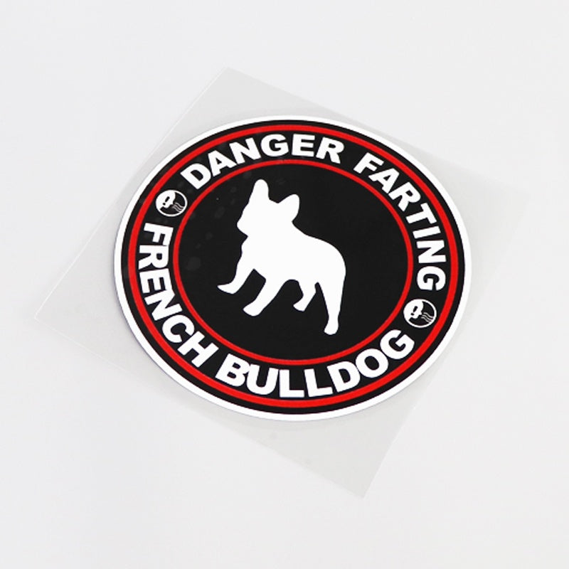 11.5CM*11.5CM Fashion DANGER FARTING FRENCH BULLDOG Decal Car Sticker 13-0544