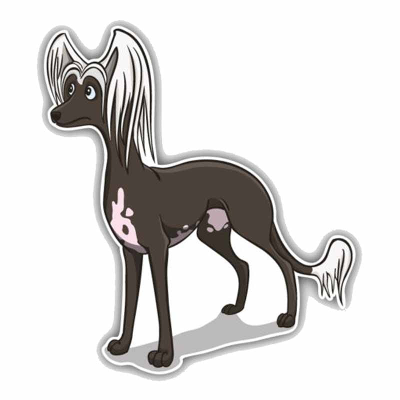 15CMx16.5CM Chinese Crested Dark Dog High Quality Material Car Sticker C1-9055