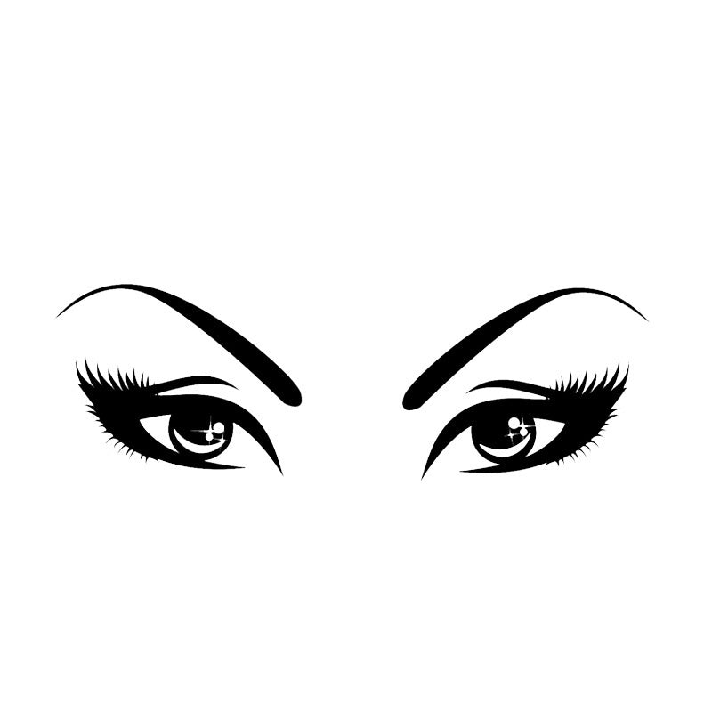 16.1*5.3CM Mysterious Look Women Eyes Car Sticker High Quality Decor Vinyl Black/Silver C12-0568