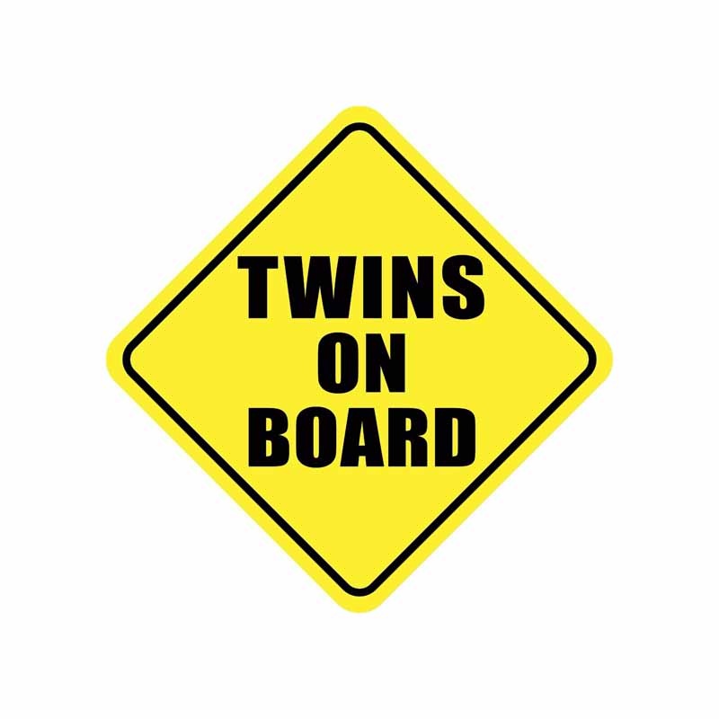 13.6CM*13.6CM TWINS ON BOARD Personality Car Sticker Decal 12-40013