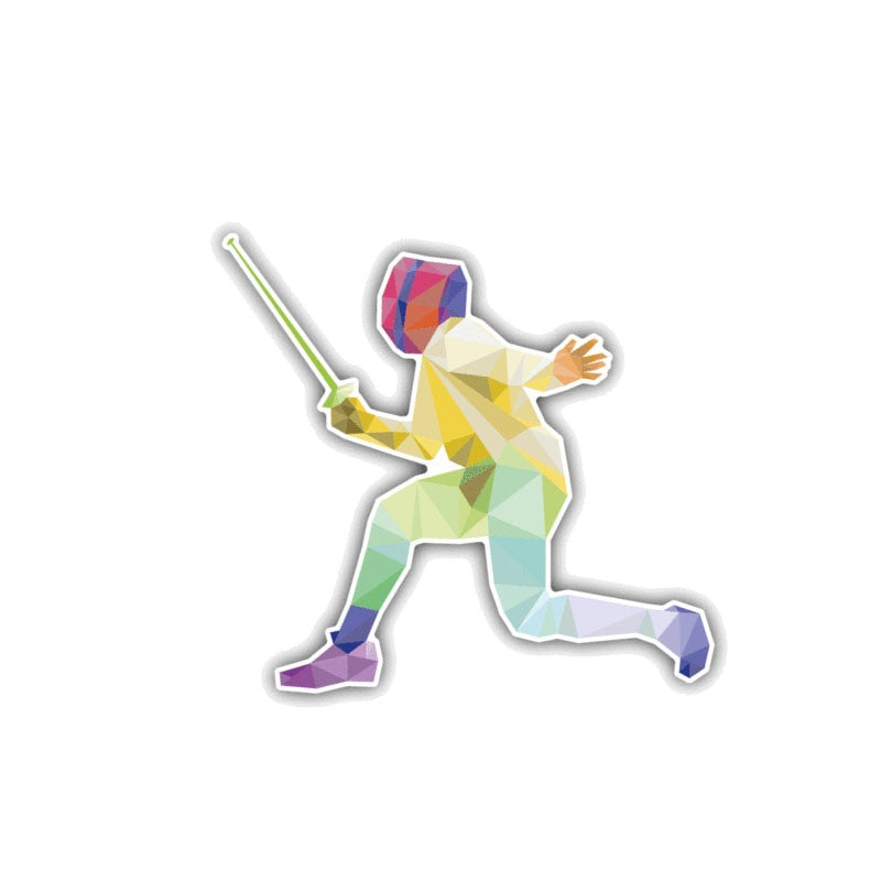 11CM*10.3CM Creative Fencing Triangulated Sport Car Sticker Decal 12-1439