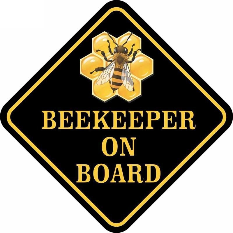 10CM*10CM Amusing BEEKEEPER ON BOARD Warning Mark Car Sticker Motorcycle Parts C1-7376