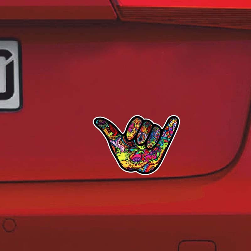12.7CM*8.9CM Shaka Hang Loose Graffiti Car Sticker Decal 12-0484