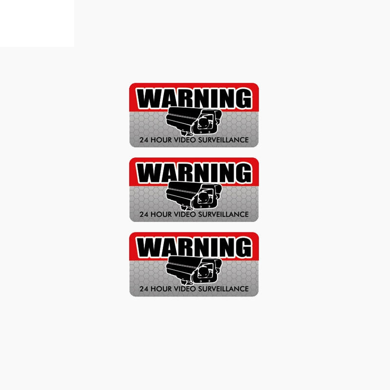 10CM*4.8CM 3X WARNING VIDEO SURVEILLANCE Car Sticker Motorcycle Accessories C1-7683