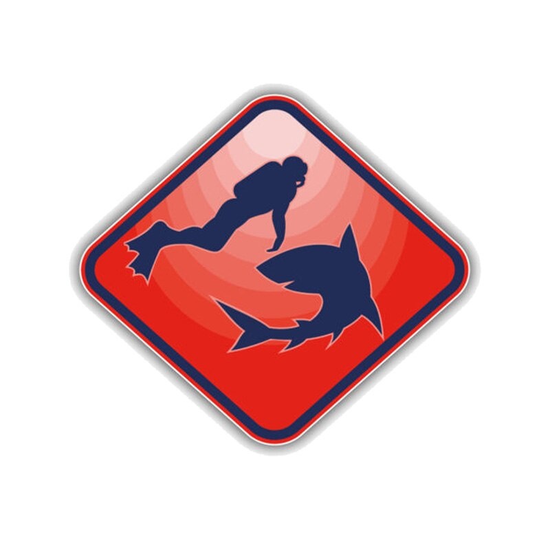 12.7CM*11.3CM Fashion Decoration Scuba Diver PVC Motorcycle Car Sticker 11-00402