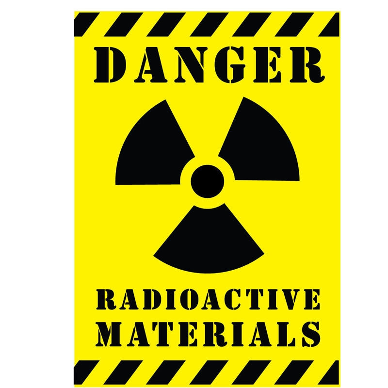10CM*14.2CM Car Sticker DANGER RADIOACTIVE MATERIALS Warning Mark Decal C1-7555