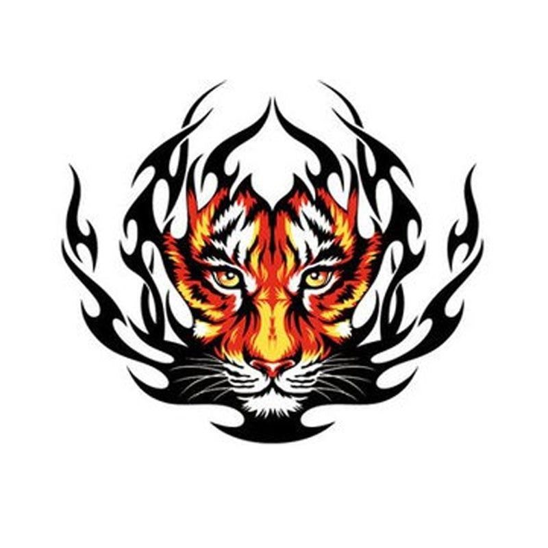 15CM*12.9CM Funny Tiger Flame Decal Motorcycle Car Sticker 11-00598