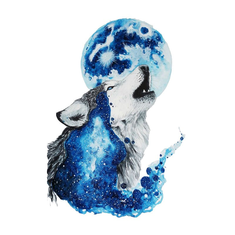 11.3CM*16.5CM Wolf Under The Moon Motorcycle Car Sticker 11-00475