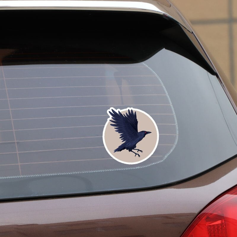13.9*14.4CM Lovely Raven Decals Car Sticker Decor Personalized Graphic Bumper Car Window 11A0383
