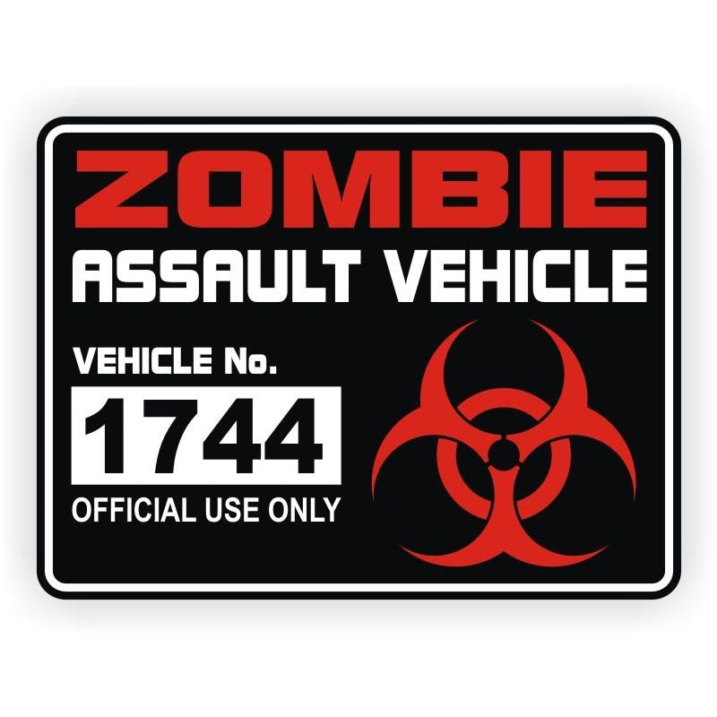 15x11.2cm Fashion ZOMBIE Assault Vehicle License Car Stickers Motorcycle Decals C1-8029