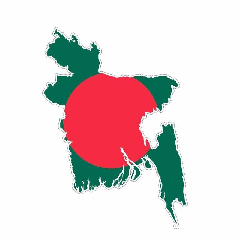 11.9CM*16.4CM Car Styling Personality Bangladesh Flag Map Decal Car Sticker 6-1191
