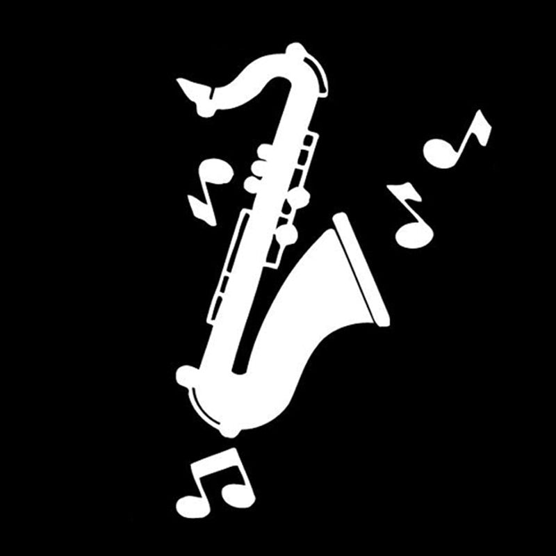 New Hot 11CM*16.6CM Interesting Saxophone Music Symbol Vinyl Decal Car Sticker S9-0848