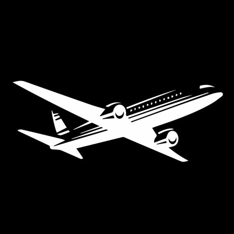 Hot 15.7CM*6.1CM Beautiful Aircraft Delicate Decorative Vinyl Decal Car Sticker Dazzling Black/Silver C27-1103