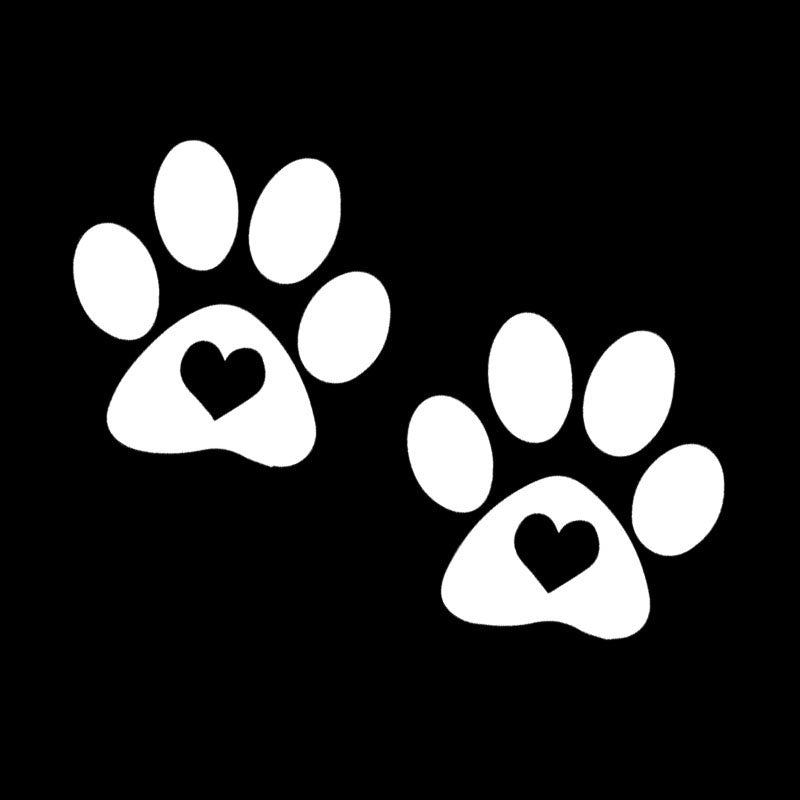 New Fashion 14.7X11.3CM Paw Print Car Stickers Heart Dog Cat Pet Puppy Vinyl Decal Window Decor Black/Silver C24-1479