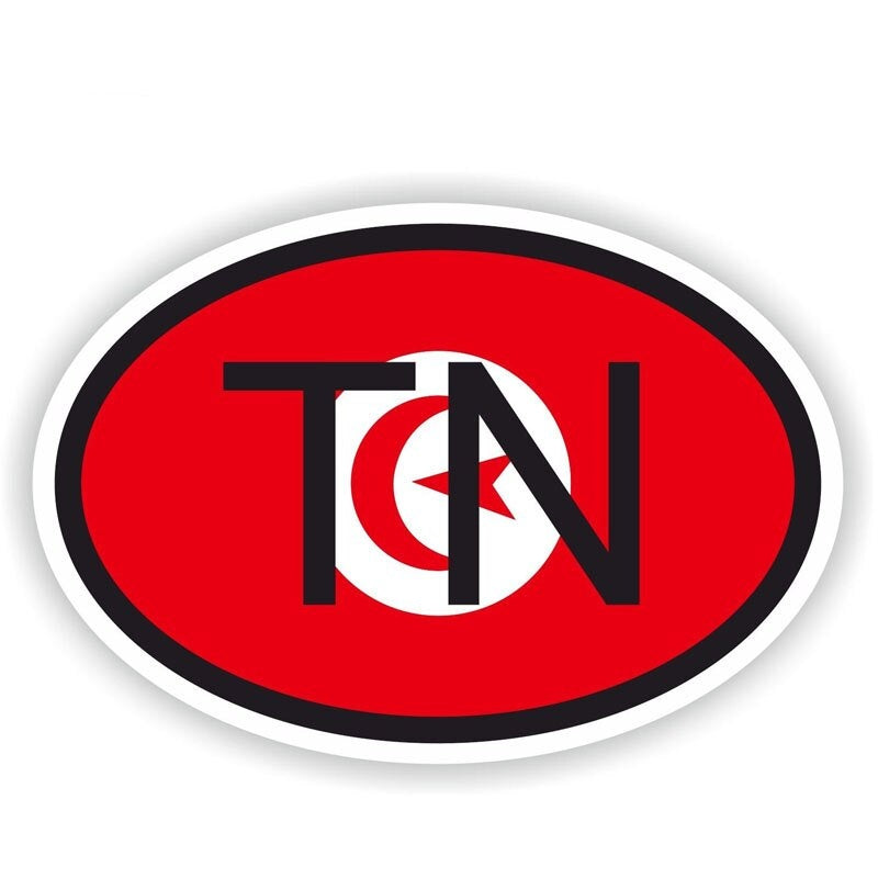 10.5CM*7CM Motorcycle TUNISIA TN Country Code Accessories Car Sticker 6-0414