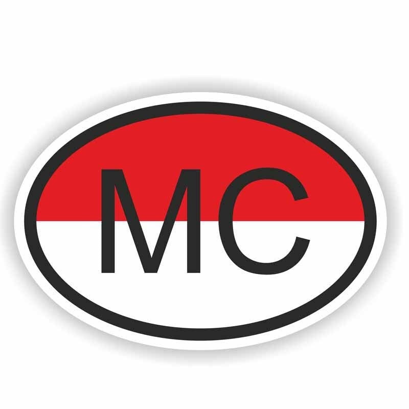 12.5CM*8.3CM Funny MC MONACO Country Code Creative Car Sticker Decal 6-0201