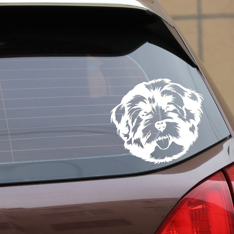 16.1X14.1CM Cute Animal Car Sticker Havanese Face Vinyl Decal Dog Breed Black/Silver C24-1532