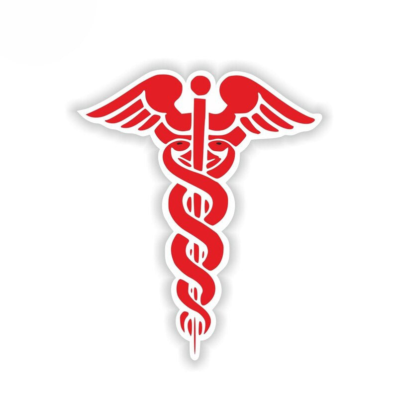 2020 NEW 10.4CM*12.6CM Funny Red CADUCEUS Car Sticker Motorcycle Helmet Decal 6-1924