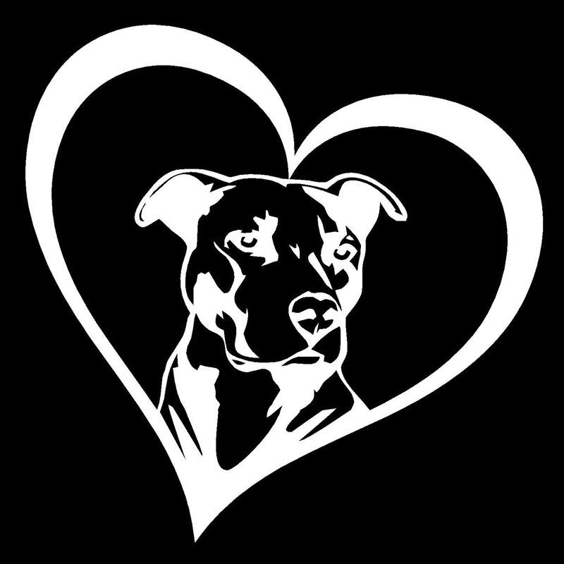 15.2*15.2CM PITBULL HEART Animal Car Stickers Decals Creative Fashion Car Styling Decoration Accessories C6-1372