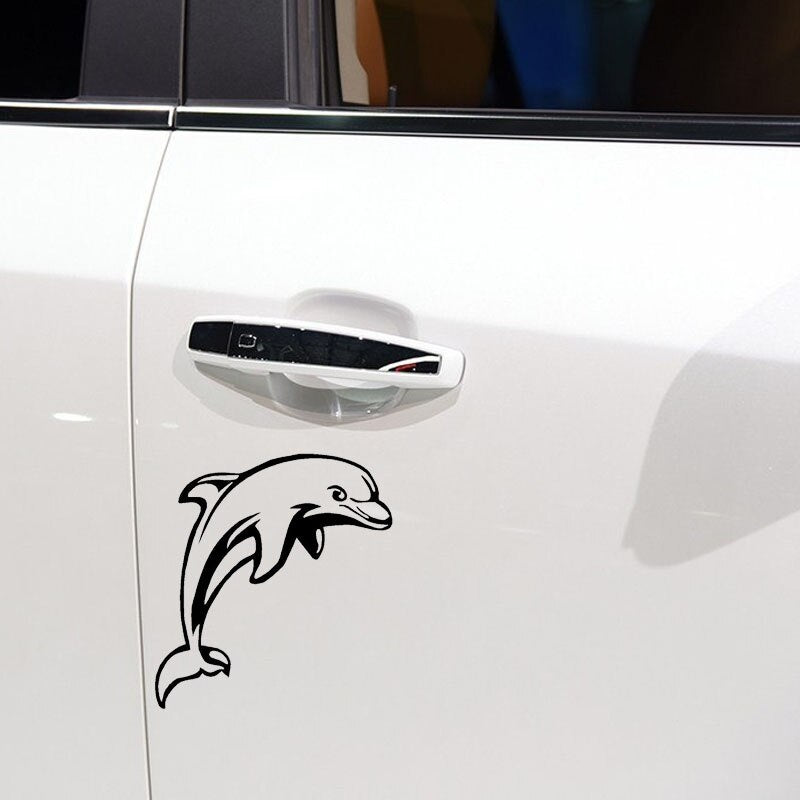 13.3*14.3CM Dolphin Cute Cartoon Animal Vinyl Decal Car Styling Funny Personality Stickers Black/Sliver C6-1224