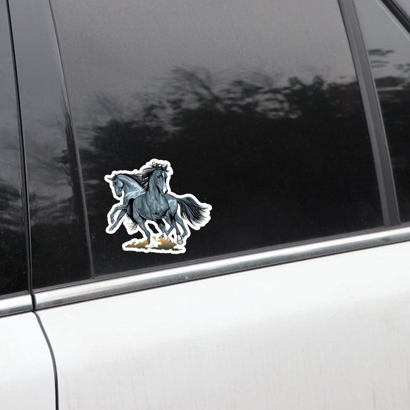 16CM*13.8CM Personalized Animal Two Horses Waterproof Decal Car Sticker Decoration 5-0796