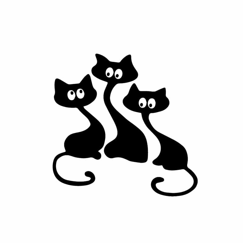24.4X24.1CM Fun Cat Home Living Bedroom Wall Decal WC Toilet Sticker T5-0049