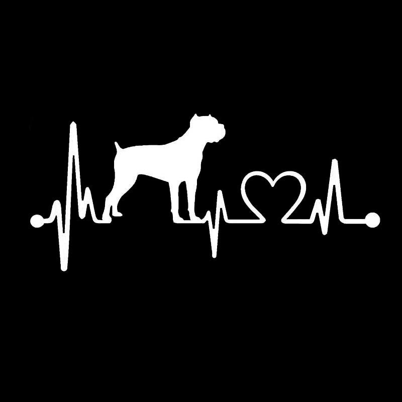 Fashion 17.8*8CM Cane Corso Heartbeat Car Styling Funny Decorative Sticker Decal Black/Silver C6-1133