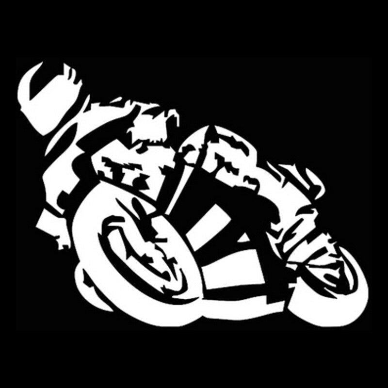 New Brand 18cm*13.7cm Motorcycle Racer Car Sticker Decorative Decals Black/Silver S3-4662