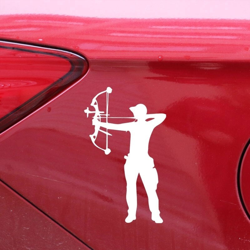 Hot 10.9CM*18.2CM Crossbow Archer Archery Vinyl Decal Car Trunk Decor Accessories Car Sticker Black/Silver C31-0294