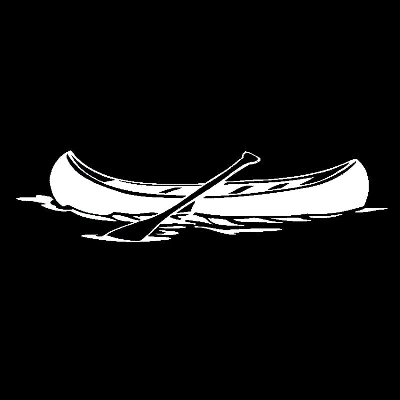 New Fashion 16.3CM*4.1CM Interesting Canoe Boat Fishing Vinyl Decor Car Sticker Black/Silver S9-0353