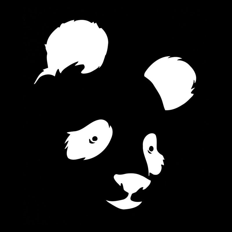 Fashion 12.2cm*14.3cm Panda Bear Animal Car Styling Motorcycle Decor Car Sticker Black/Silver S3-6448