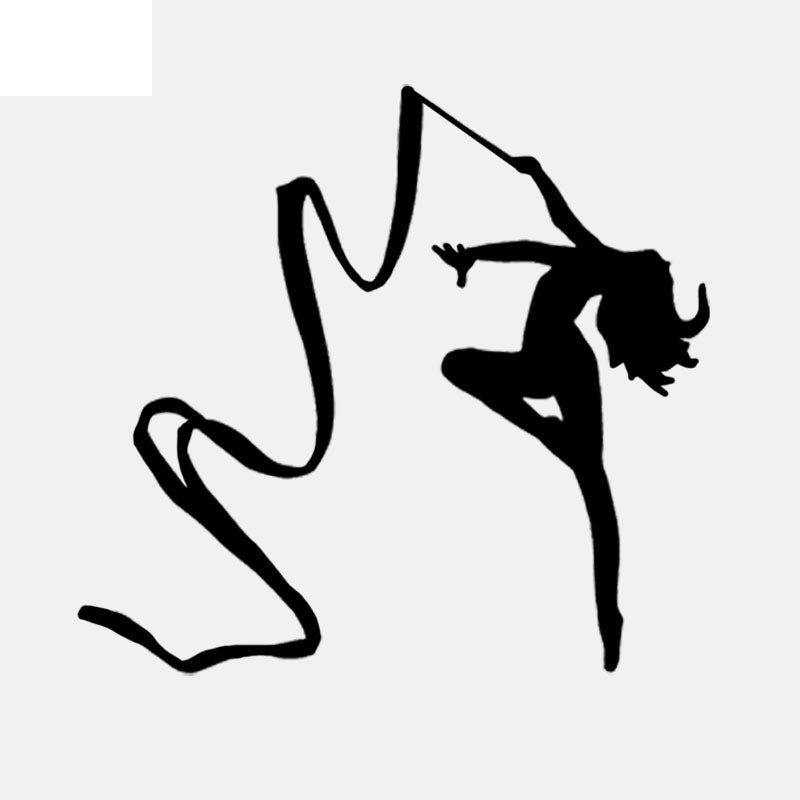 2020 NEW 44CM*41.1CM Beautiful Girls Gymnastics Wall Stickers Children Room PVC Home Kitchen And Gym Decoration W2-483