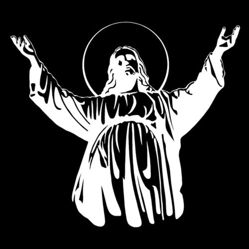 New Fashion 19cm*17cm Jesus Son Of God Decor Vinyl Car-Styling Stickers Decals Black/Silver S3-6895