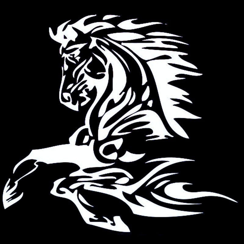 Fashion 16.6cm*15.4cm Animal Tattoo Horse Stallion Vinyl Decal Car Sticker Black/Silver Car Accessories S6-2820