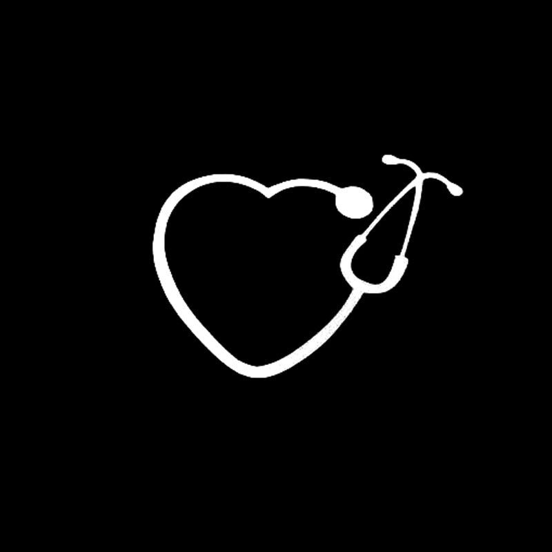 Hot 12.7*9.2CM Fun Nurse Stethoscope Car Sticker Waterproof Vinyl Decals Black/Silver C7-1620