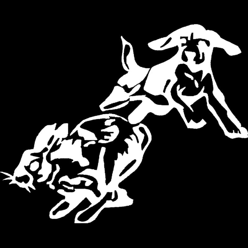 Hot 14.9cm*12cm Vinyl Decal-Beagle Chase Rabbit Dog Puppy Hunting Car Sticker S6-3491